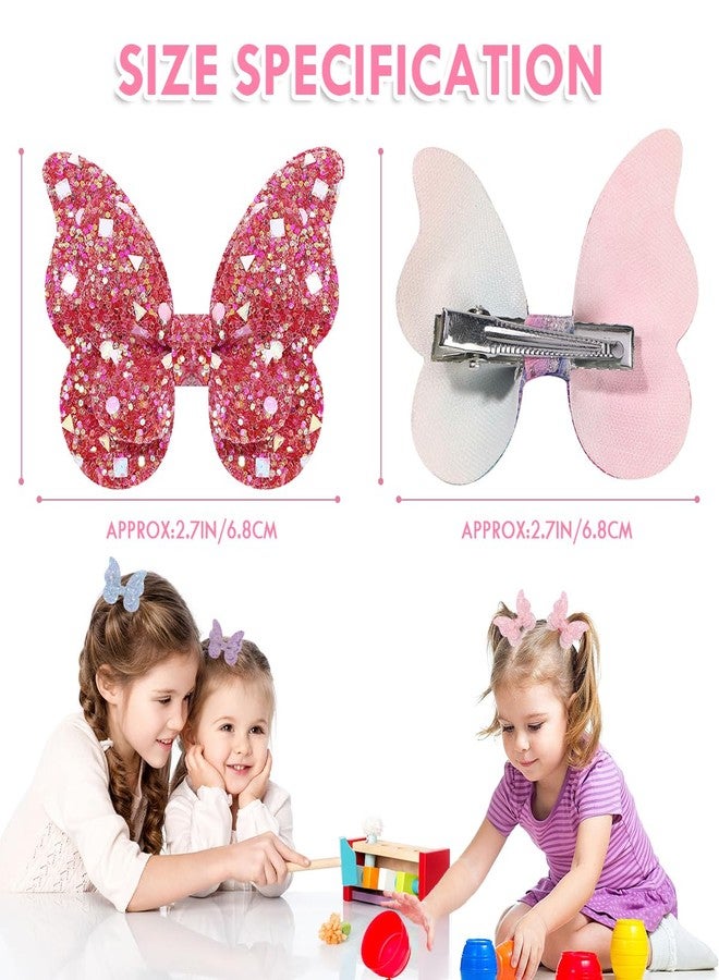Aaiffey 20 Pieces Glitter Butterfly Hair Clips for Girls Teens Non-slip Butterfly Clips Barrettes Children Toddlers Hair Accessories - Image 2